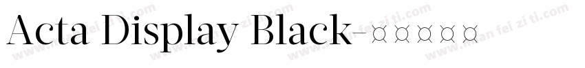 Acta Display Black字体转换